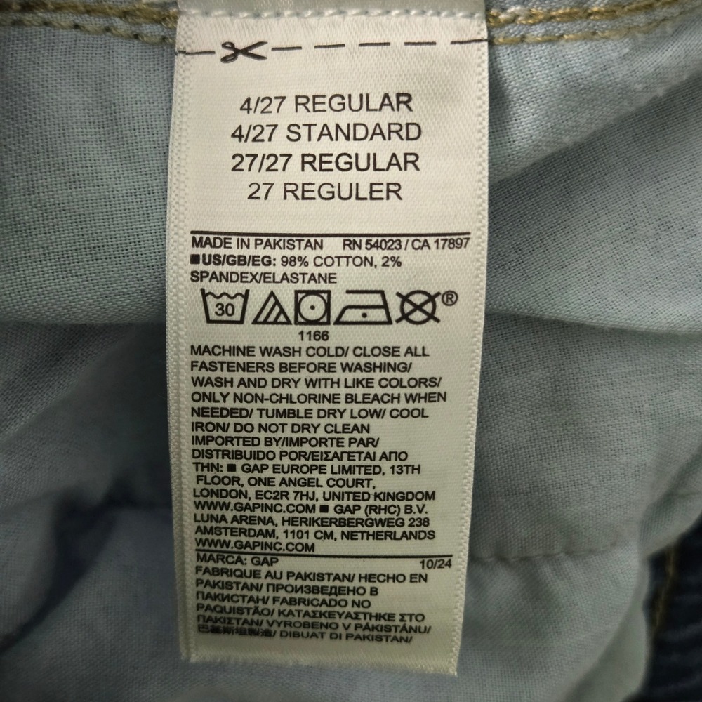 GAP Women's Denim High Rise Wide Leg Crop Dark Wash Seam Jeans 4/27R 733293-00 - Picture 9 of 15